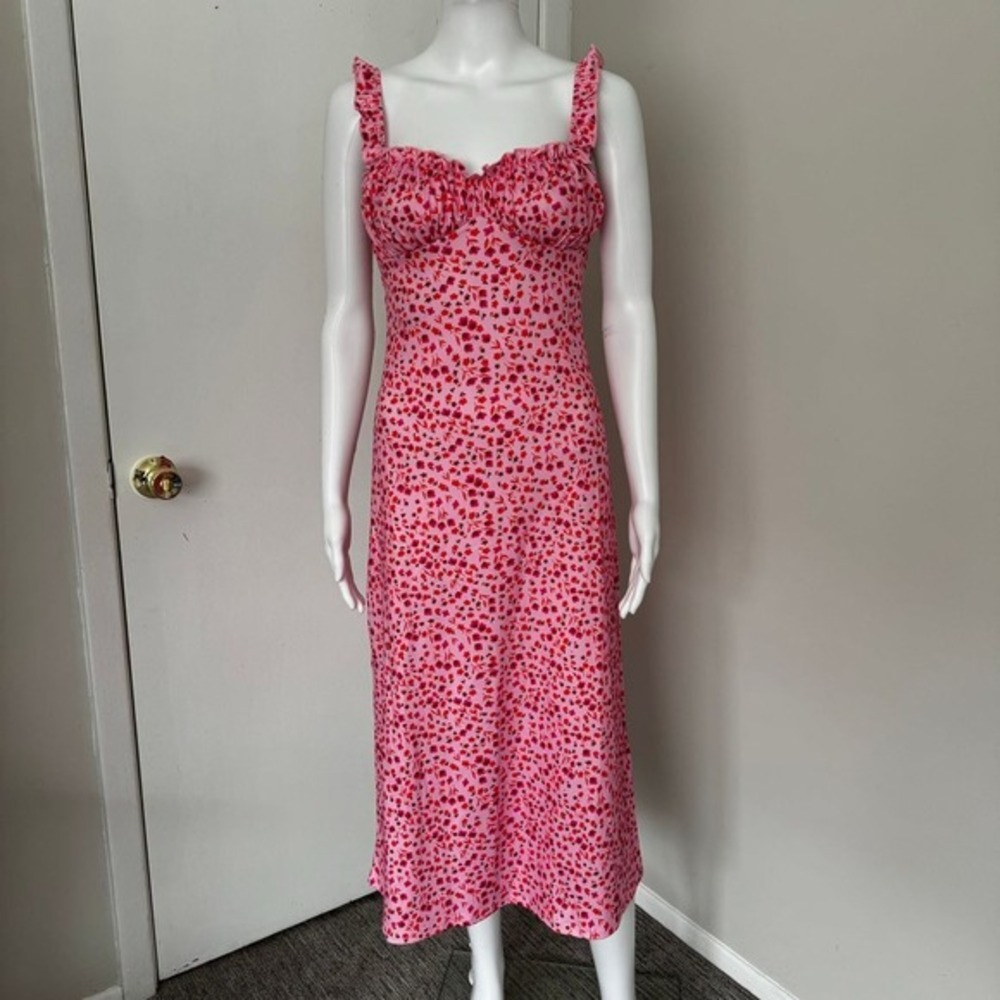 Commense Ruched Detail Cami Floral Bohemian Vacation Midi‎ Sundress Size S - Picture 9 of 17